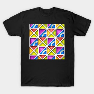 3d Geometric Pattern, Triangular Motifs T-Shirt